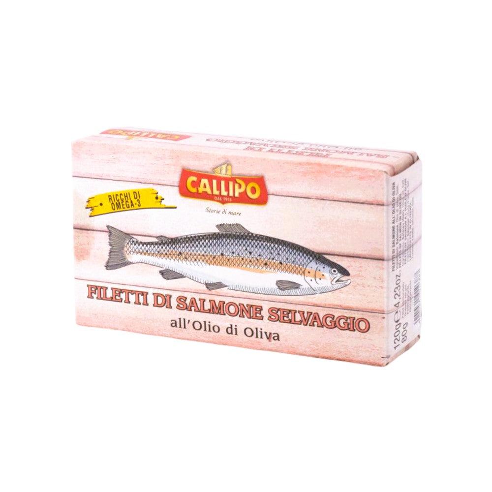 Filetti di Salmone Selvaggio in Olio di Oliva 120g Callipo