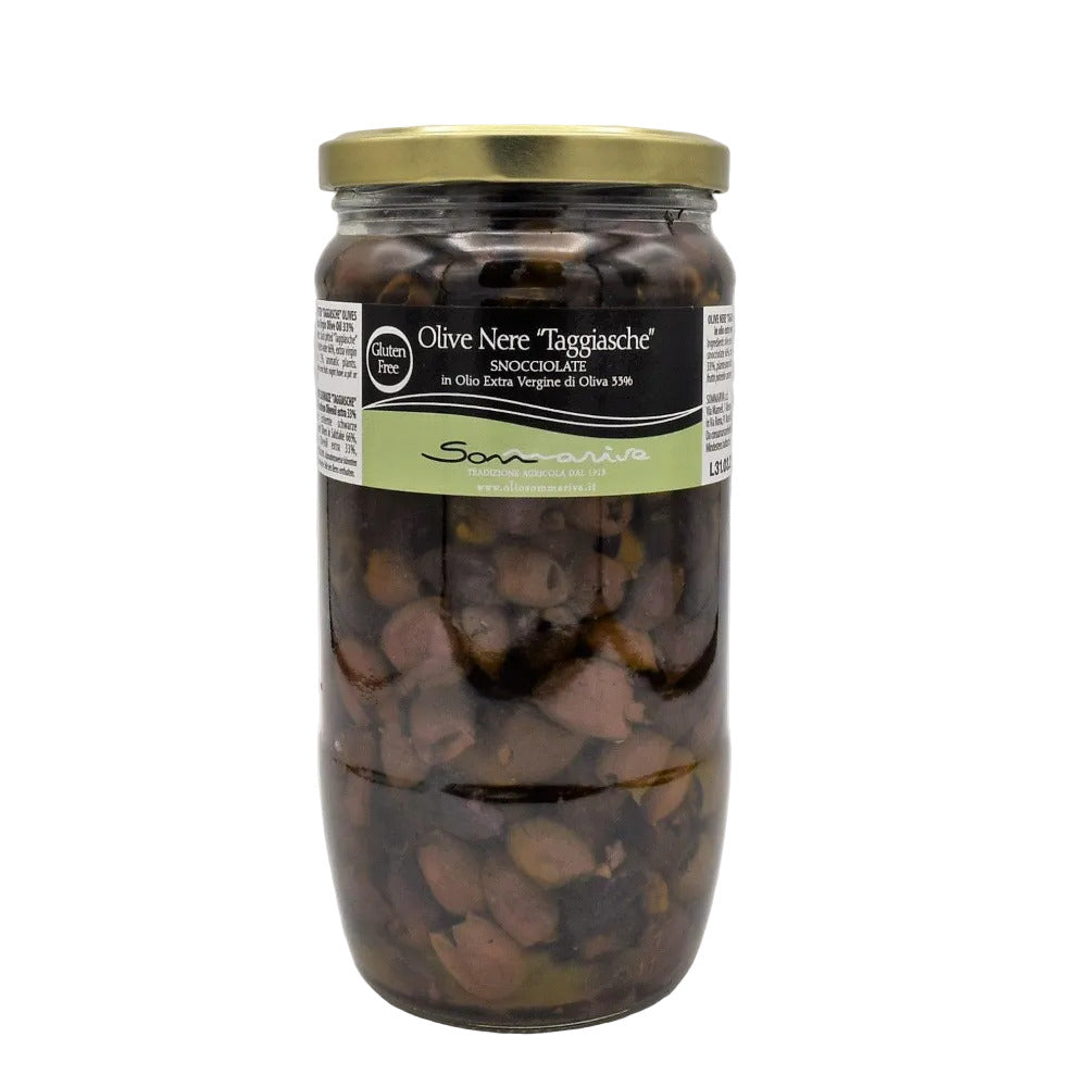 Olive nere taggiasche snocciolate in olio evo Sommariva 730g