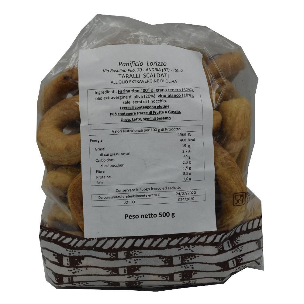 Taralli Scaldati Lorizzo 500g retro