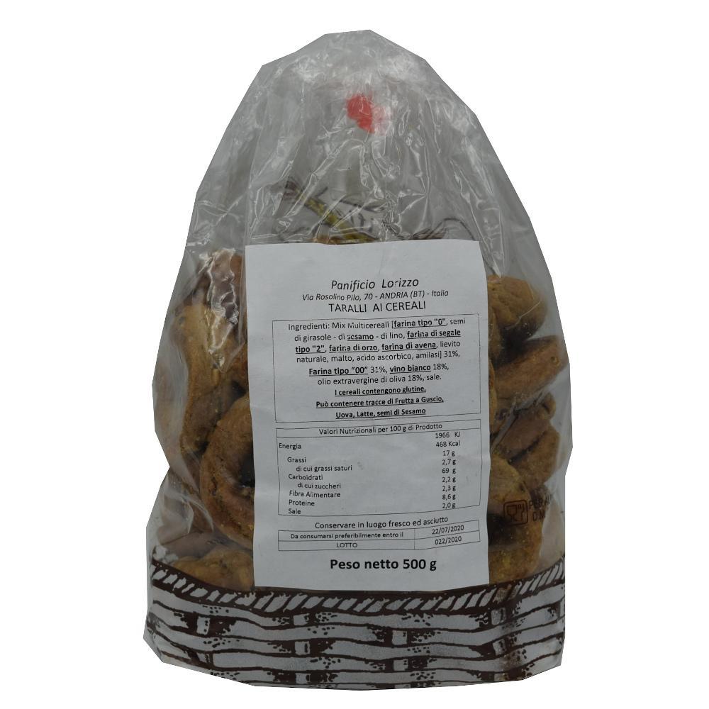 Taralli ai Cereali Lorizzo 500g retro