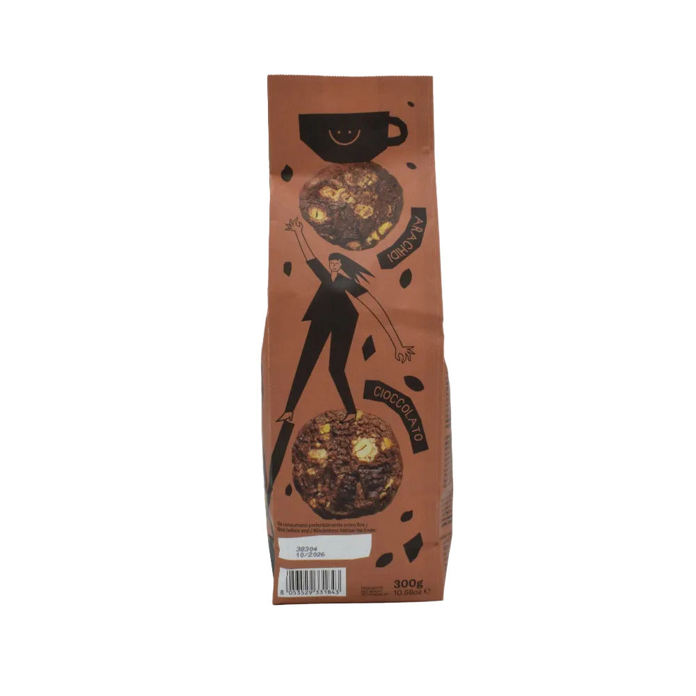 Cookies con Cioccolato e Arachidi Caramellate Addormentasocere Fratelli Lunardi 300g retro