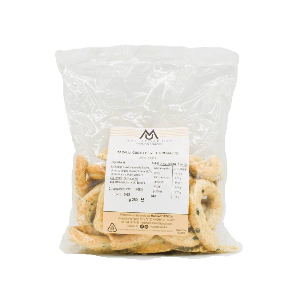 Taralli Gusto Olive e Rosmarino Massaroapulia 250g