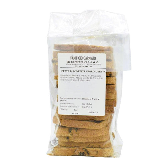 Fette biscottate farro uvetta - Panificio Carniato