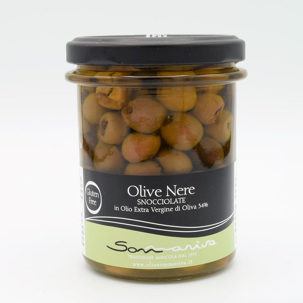 Olive nere snocciolate in olio evo Sommariva