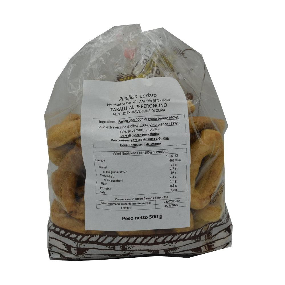 Taralli Peperoncino Lorizzo 500g retro
