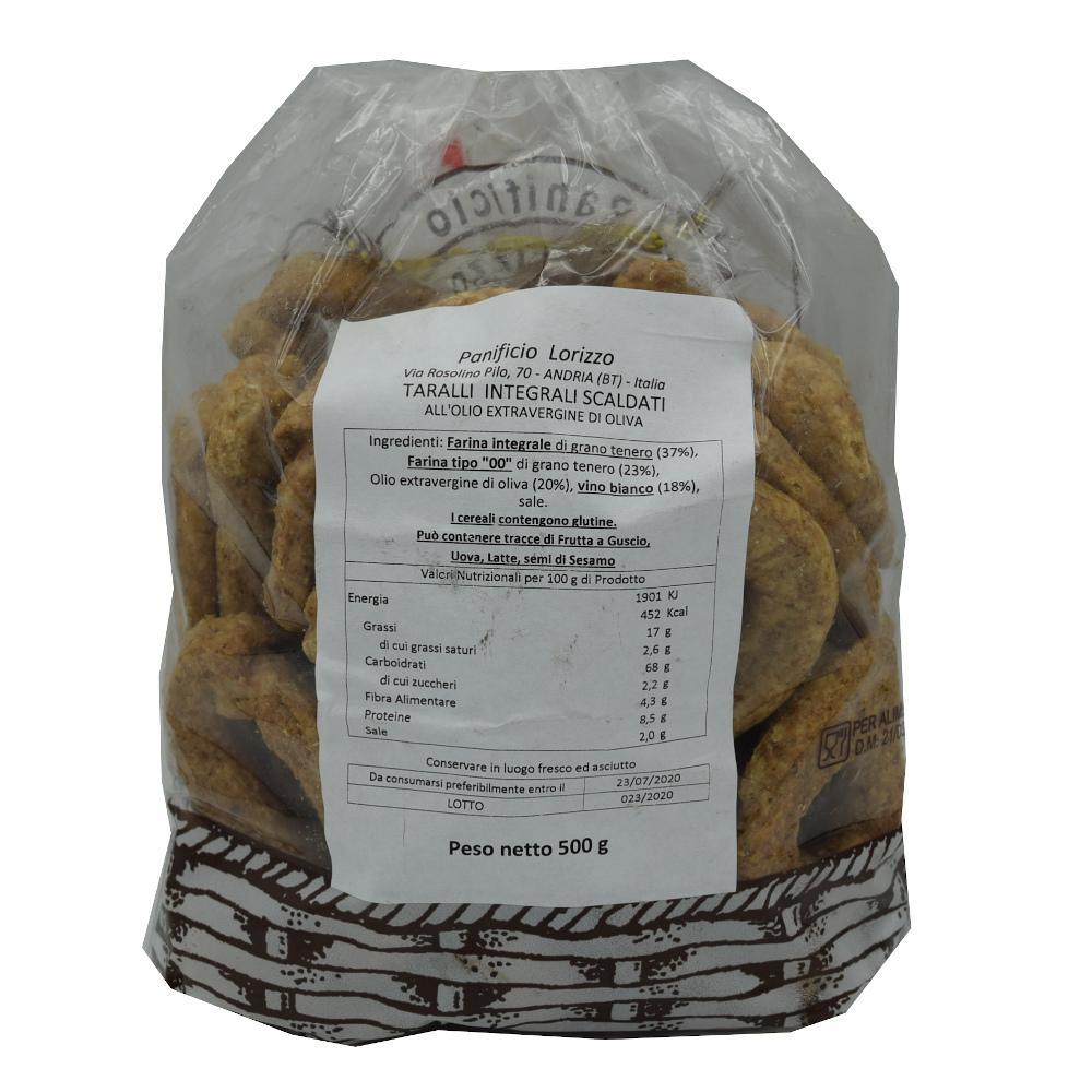 Taralli integrali Lorizzo 500g retro